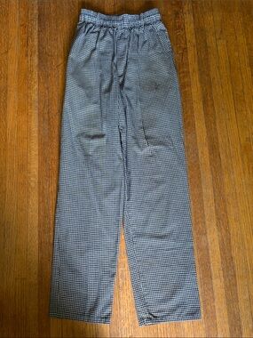 Men's Black & White Gingham Elastic-Waist Pants